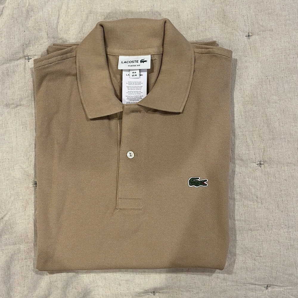 Tan Lacoste polo unworn with tags